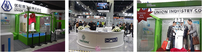 ユニオン工業株式会社　展示ブースとLONATI＆SANTONIの展示ブース